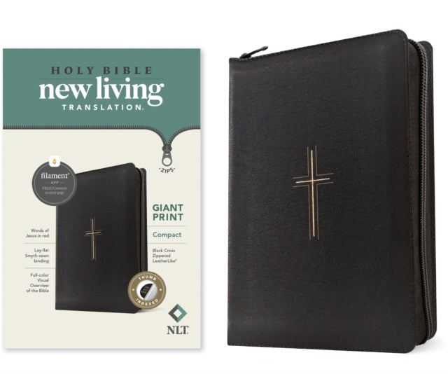 NLT Compact Giant Print Zipper Bible Filament