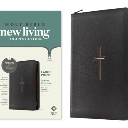 NLT Large Print Thinline Reference Zipper Bible