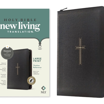 NLT Large Print Thinline Reference Zipper Bible