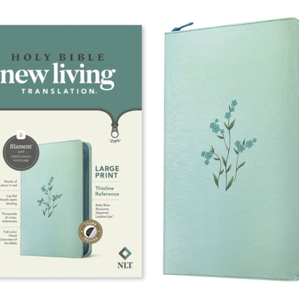 NLT Large Print Thinline Reference Zipper Bible