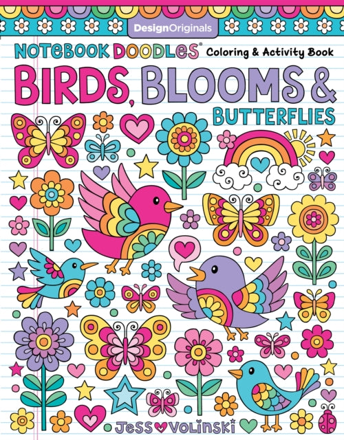 Notebook Doodles Birds, Blooms and Butterflies: Coloring & Activity Book