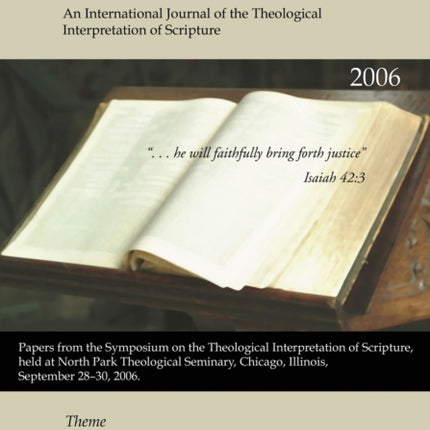 Ex Auditu  Volume 22 An International Journal for the Theological Interpretation of Scripture
