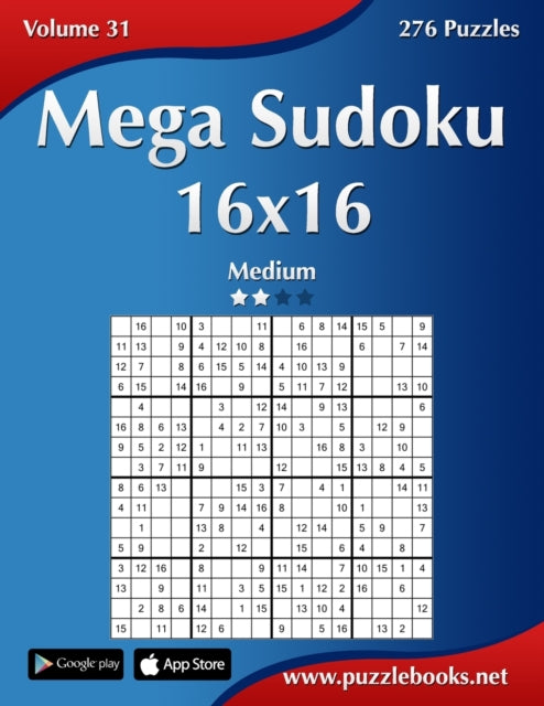 Mega Sudoku 16x16  Medium  Volume 31  276 Puzzles