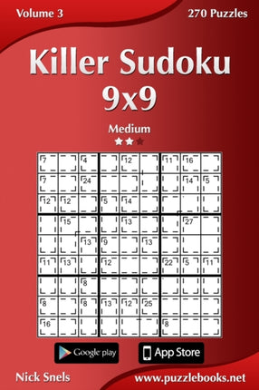 Killer Sudoku 9x9  Medium  Volume 3  270 Puzzles