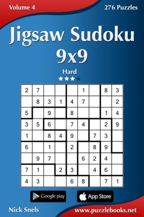 Jigsaw Sudoku 9x9  Hard  Volume 4  276 Puzzles