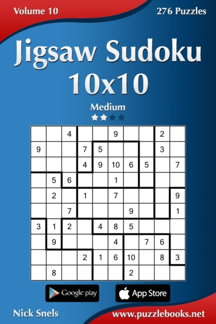 Jigsaw Sudoku 10x10  Medium  Volume 10  276 Puzzles