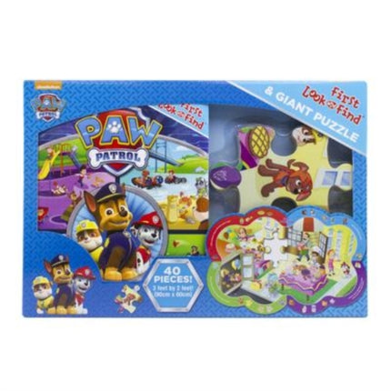 Nickelodeon PAW Patrol First Look and Find Book Giant Floor Puzzle and 20 Stickers