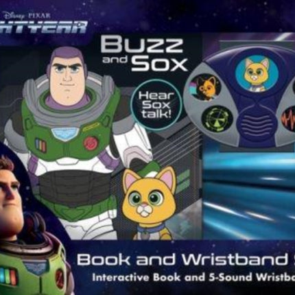 Disney Pixar Lightyear Buzz and Sox Book and 5Sound Wristband Set