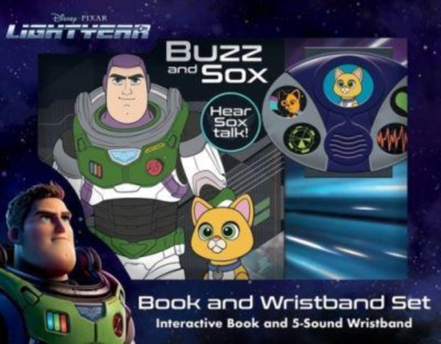 Disney Pixar Lightyear Buzz and Sox Book and 5Sound Wristband Set