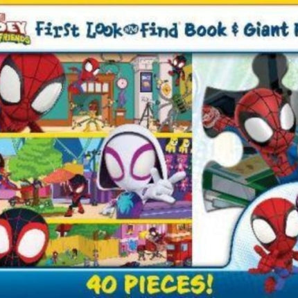 Disney Junior Mavel Spidy & His Amazing Friends First Look & Find Book & Giant Puzzle