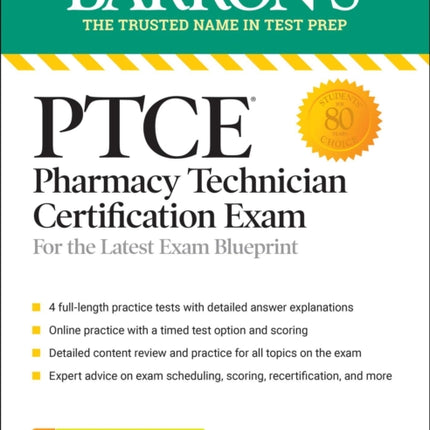 PTCE Pharmacy Technician Certification Exam Premium 4 Practice Tests  Comprehensive Review  Online Practice