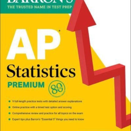 AP Statistics Premium, 2024: 9 Practice Tests + Comprehensive Review + Online Practice