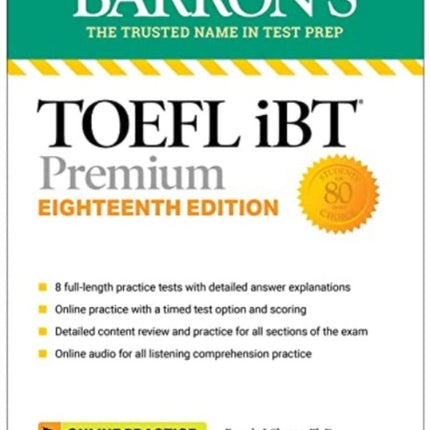 TOEFL iBT Premium with 8 Online Practice Tests  Online Audio Eighteenth Edition