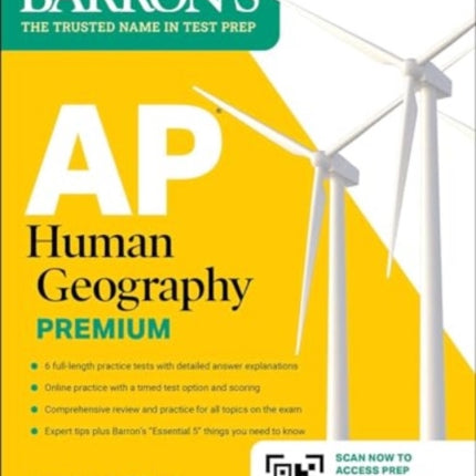 AP Human Geography Premium 2025 Prep Book with 6 Practice Tests  Comprehensive Review  Online Practice