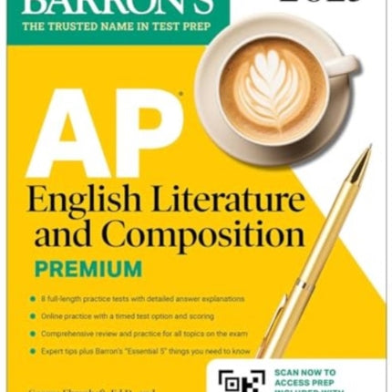 AP English Literature and Composition Premium 2025 Prep Book with 8 Practice Tests  Comprehensive Review  Online Practice