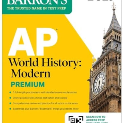 AP World History Modern Premium 2025 Prep Book with 5 Practice Tests  Comprehensive Review  Online Practice