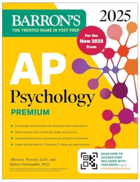 AP Psychology Premium 2025 Prep Book for the New 2025 Exam with 3 Practice Tests  Comprehensive Review  Online Practice