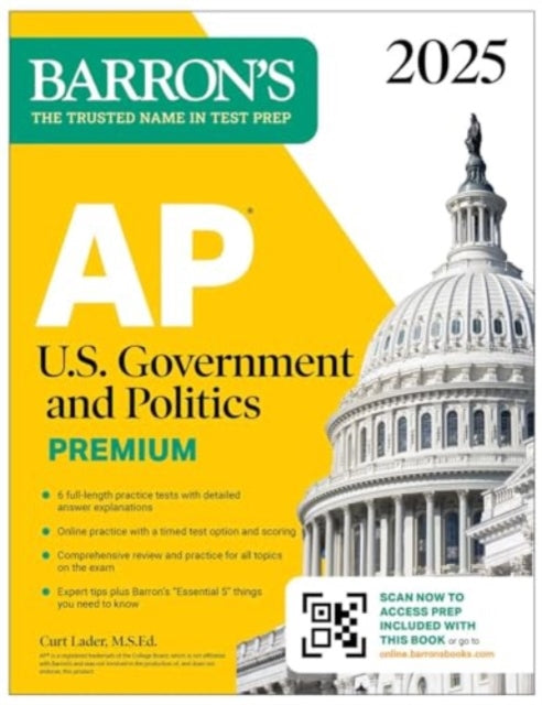 AP U.S. Government and Politics Premium 2025 Prep Book with 6 Practice Tests  Comprehensive Review  Online Practice