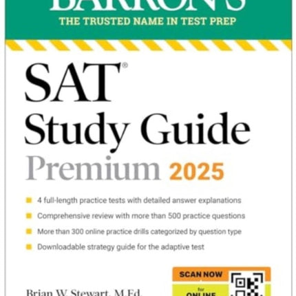 Digital SAT Study Guide Premium 2025 4 Practice Tests  Comprehensive Review  Online Practice