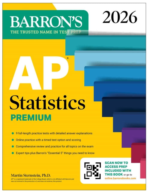 AP Statistics Premium 2026 Prep Book with 9