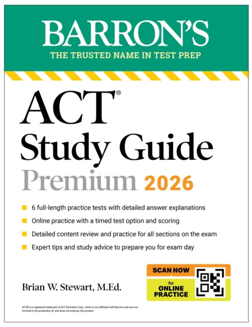 ACT Study Guide Premium 2026 6 Practice Tests  Comprehensive Review  Online Practice