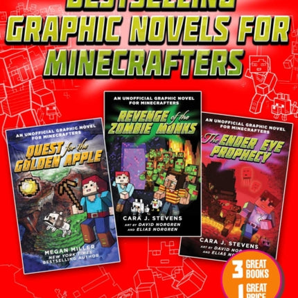 Bestselling Graphic Novels for Minecrafters (Box Set): Includes Quest for the Golden Apple (Book 1), Revenge of the Zombie Monks (Book 2), and The Ender Eye Prophecy (Book 3)