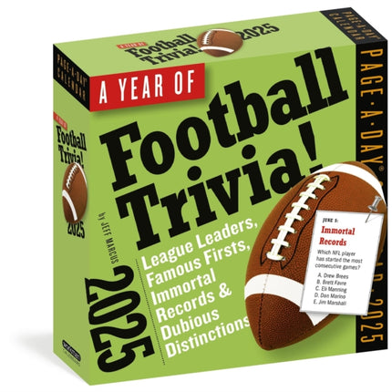 Year of Football Trivia PageADay Calendar 2025