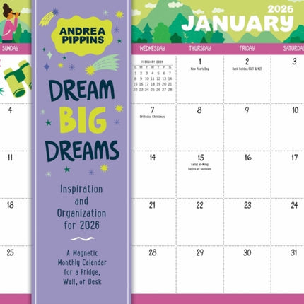 Dream Big Dreams Magnetic Wall Calendar 2026