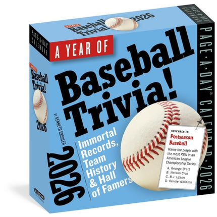Year of Baseball Trivia PageADay Calendar 2026
