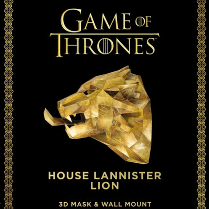 Game of Thrones Mask: House Lannister Lion (3D Mask & Wall Mount)