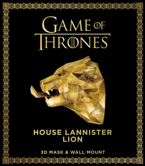 Game of Thrones Mask: House Lannister Lion (3D Mask & Wall Mount)