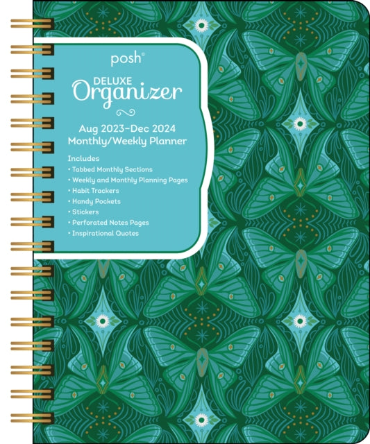 Posh: Deluxe Organizer 17-Month 2023-2024 Monthly/Weekly Hardcover Planner Calendar: Blue Butterflies