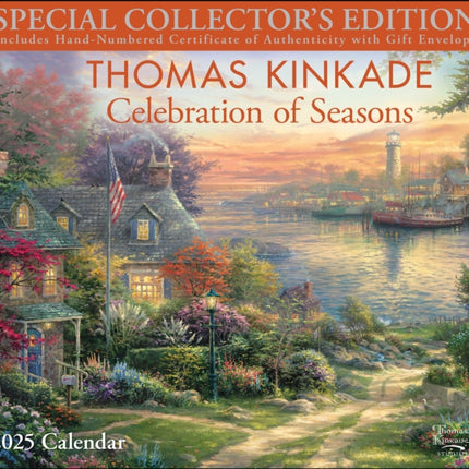 Thomas Kinkade Special Collectors Edition 2025 Deluxe Wall Calendar with Print