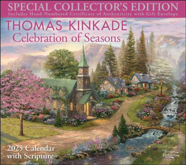 Thomas Kinkade Special Collectors Edition with Scripture 2025 Deluxe Wall Calen