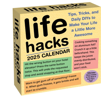 Life Hacks 2025 DaytoDay Calendar