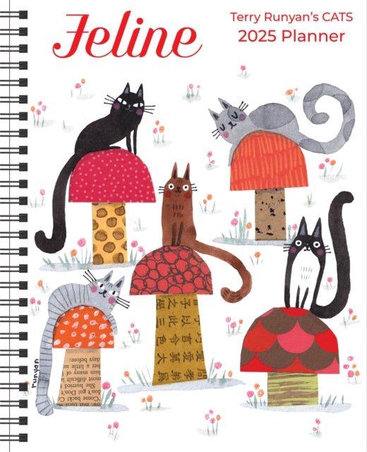 Feline 12Month 2025 MonthlyWeekly Planner Calendar