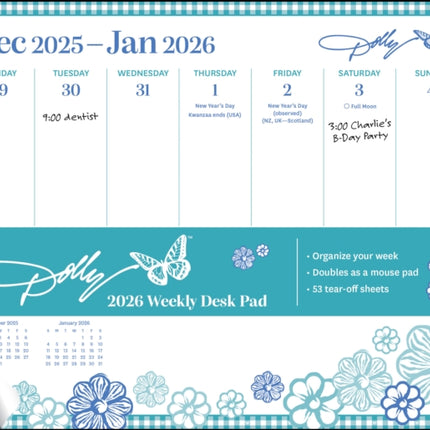 Dolly Parton 2026 Weekly Desk Pad Calendar