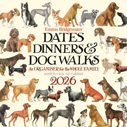 2026 Emma Bridgewater Dates Dinners  Dog Walks Wall Planner