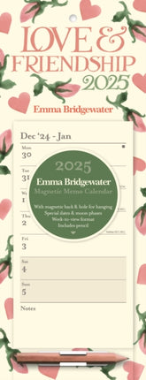 Emma Bridgewater Little Rose Bud WeektoView Magnetic Calendar 2025