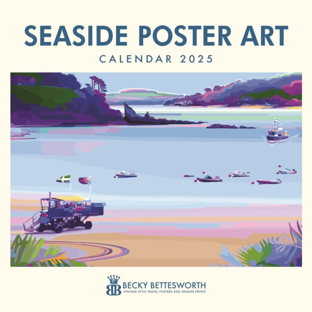 Seaside Poster Art by Becky Bettesworth Square Wall Calendar 2025