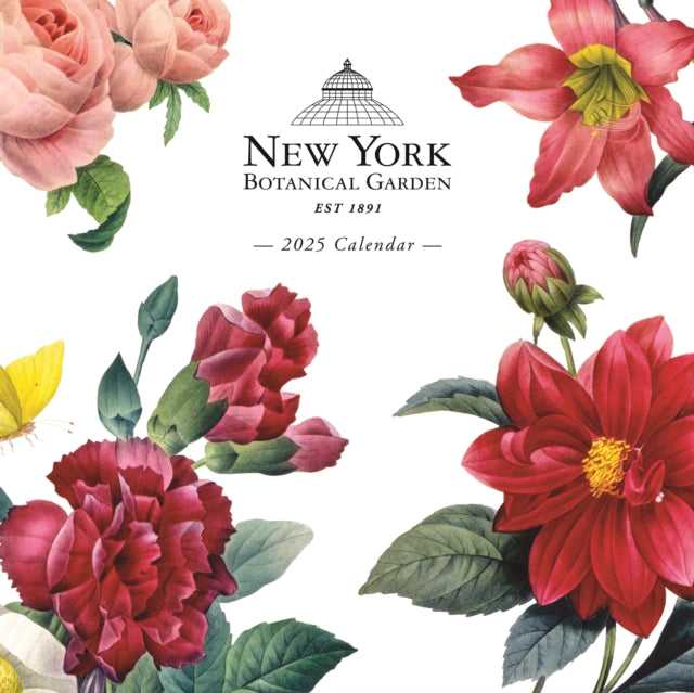 New York Botanical Gardens Illustrated Square Wall Sunday Start Calendar 2025