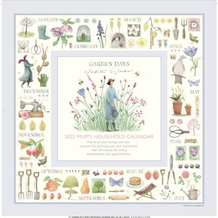 Garden Days Planner Wall Calendar 2025