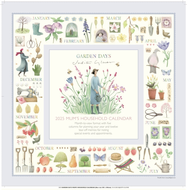 Garden Days Planner Wall Calendar 2025