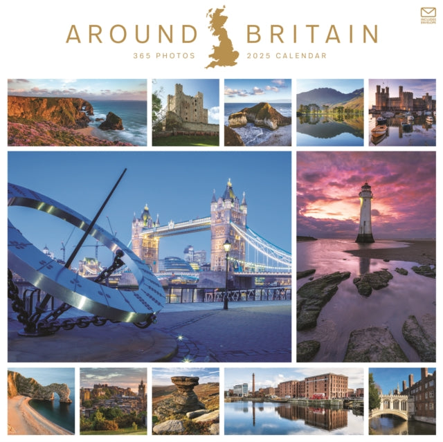 Around Britain Square Wall Calendar 2025