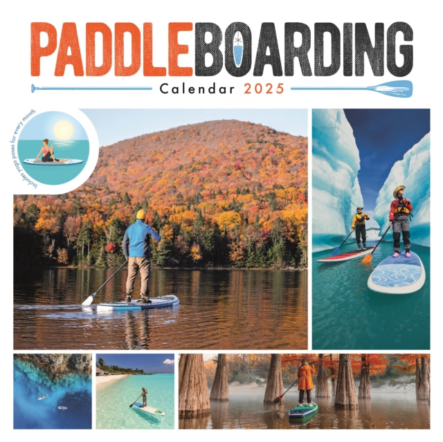 Paddleboarding Square Wall Sunday Start Calendar 2025