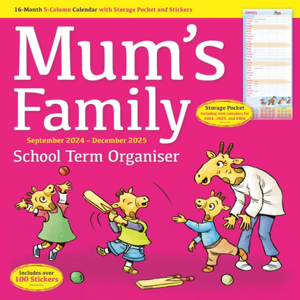 Mums Family Organiser Planner Wall Calendar 2025