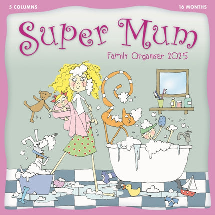 Super Mum Kim Nash Planner Wall Calendar 2025