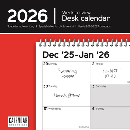Essential Weektoview Easel Desk Calendar