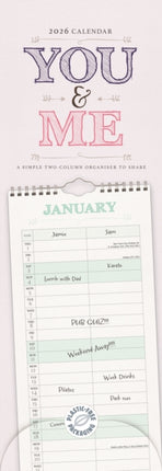 You  Me Planner Slim Calendar 2026