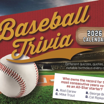 Baseball Trivia Box Calendar 2026